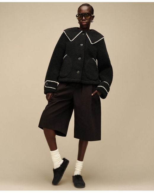 Ugg Black Nikia Relaxed-fit Collared Neck Jacket