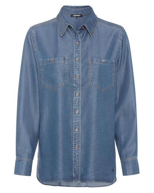 Olsen Blue Long Sleeve Soft Denim Shirt