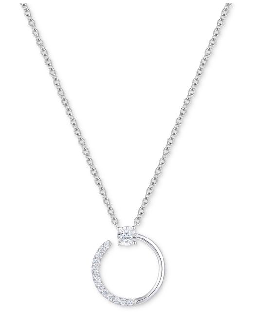 Macy's White 2-pc. Set Diamond Circle Pendant Necklace & Matching Circle Stud Earrings (1/3 Ct. T.w.