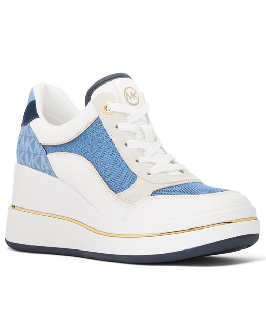 Michael Kors Blue Michael Emmy Wedge Trainer Sneakers