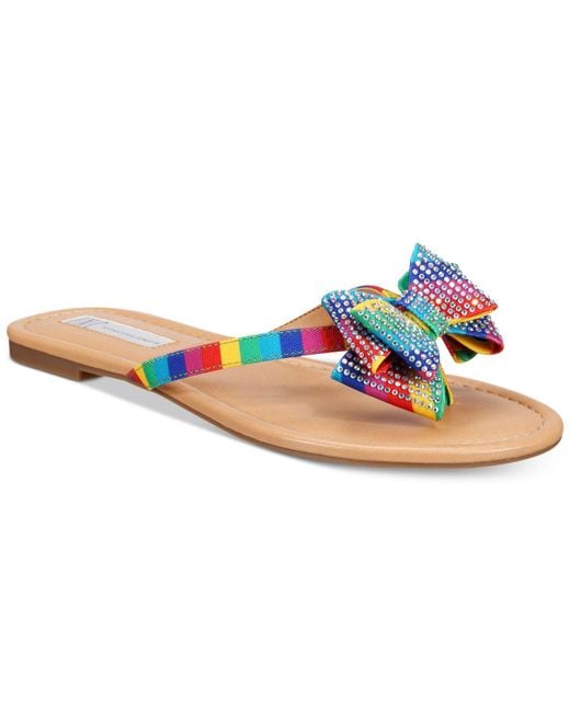 INC International Concepts Multicolor Women's Mabae Bow Flat Sandals