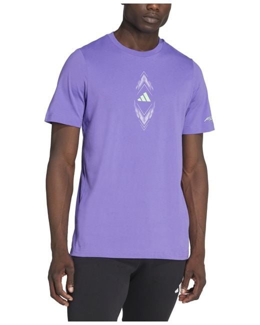 Adidas Purple F50 Logo Graphic T-shirt for men