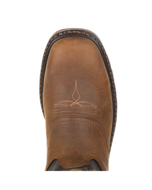 Georgia Boot Brown Carbo-tec Lt Waterproof Pull-on Work Boot for men