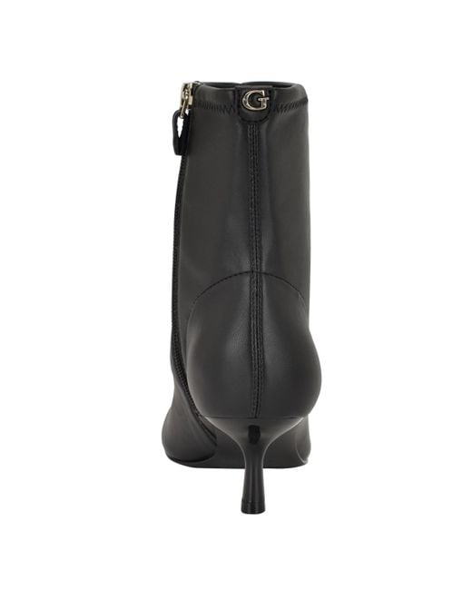Guess Black Yanka Pointed Toe Kitten Heel Dress Booties