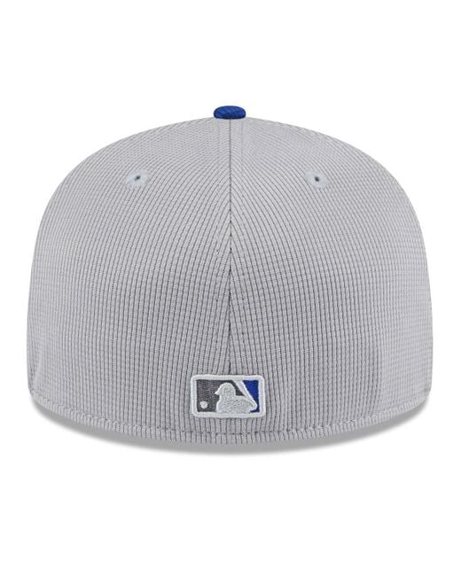 KTZ Blue Gray/royal New York Mets 2025 Batting Practice 59fifty Fitted Hat for men