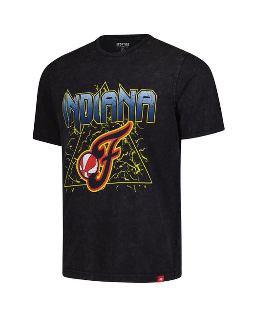 Sportiqe Black And Indiana Fever Rock Roll Collection Angus Mineral Wash T-shirt