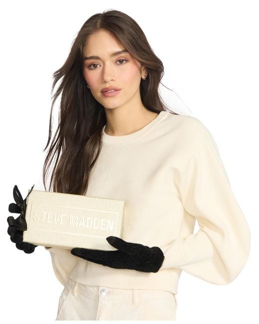 Steve Madden Black Chenille Magic Gloves