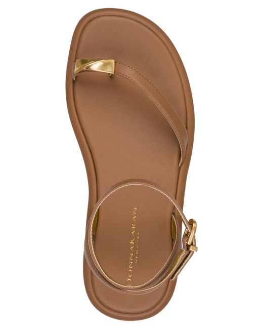Donna Karan Metallic Tabitha Ankle Strap Sandals