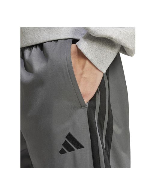 Adidas Gray 3-stripes Regular-fit Tricot Track Pants for men