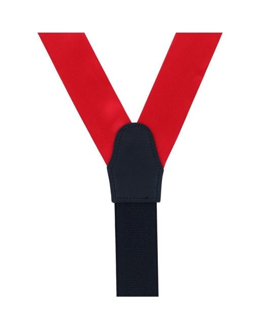 Trafalgar Red Dutton Solid Color Silk Button End Suspenders for men
