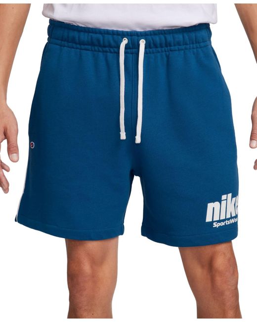 Nike Blue Sportswear Club Fleece Flow French Terry Shorts for men