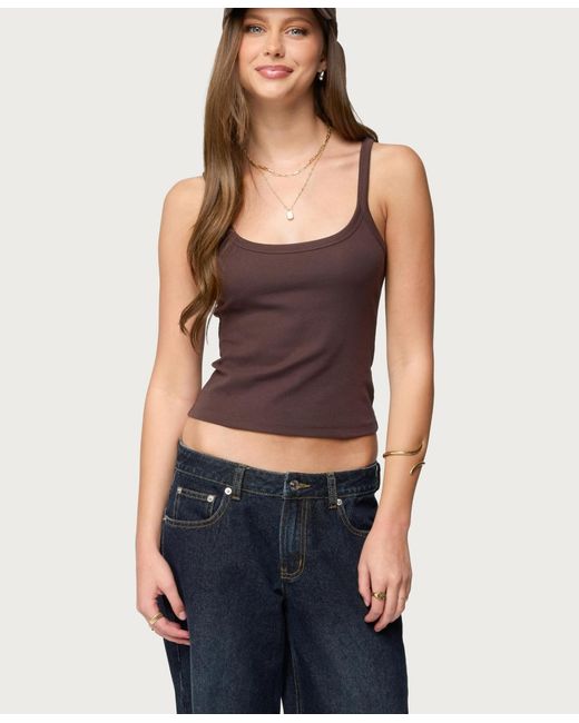 Edikted Purple Basic Babe Tank Top