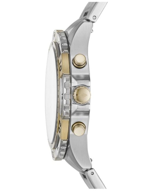 Fossil Chronograph Garrett Two-tone Stainless Steel Bracelet Watch 44mm in Two Tone (Metallic 