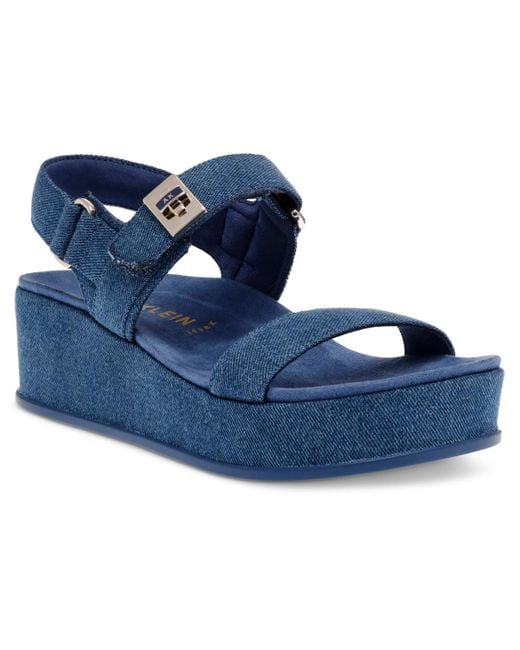 Anne Klein Blue Verse Stay-put Strap Platform Sandals