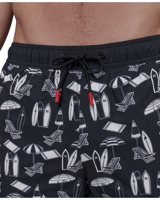 Karl Lagerfeld Blue Regular-fit Quick-dry 5" Swim Trunks for men
