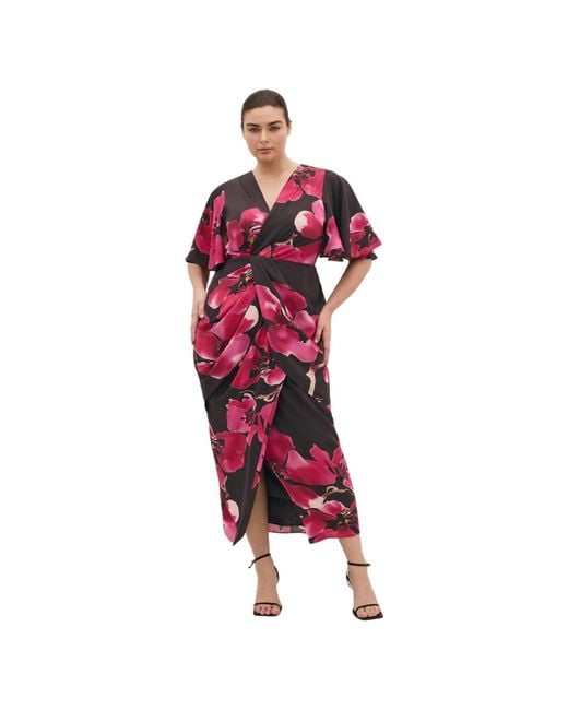 City Chic Red Braelynn Print Maxi Dress