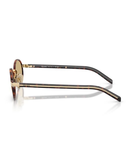Prada Natural Small Oval Sunglasses