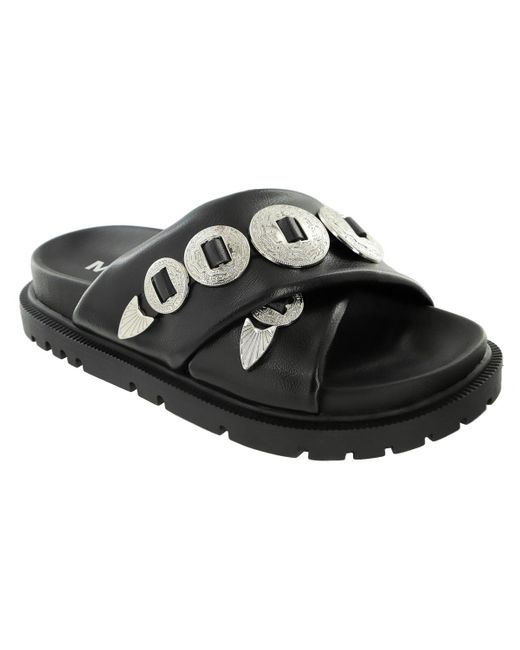 MIA Black Gorgene Slip-on Flat Sandals