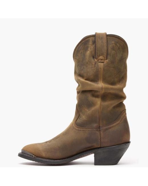 Durango Brown Distressed Tan Slouch Western Boot