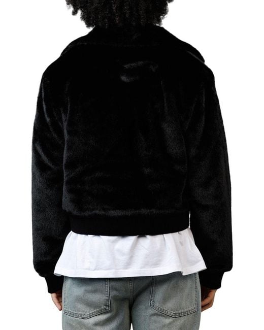 MNML Black Night Wolf Faux Jacket for men