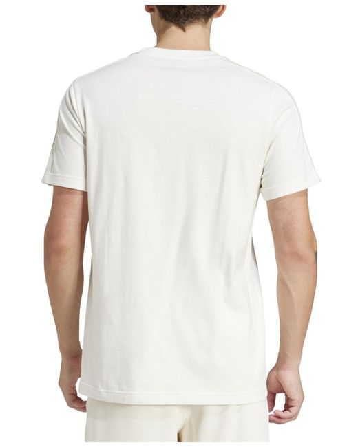 Adidas Blue Essentials 3-stripes Regular-fit Logo Graphic T-shirt for men