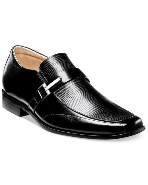 Stacy Adams Black Beau Bit Perforated Leather Loafer for men