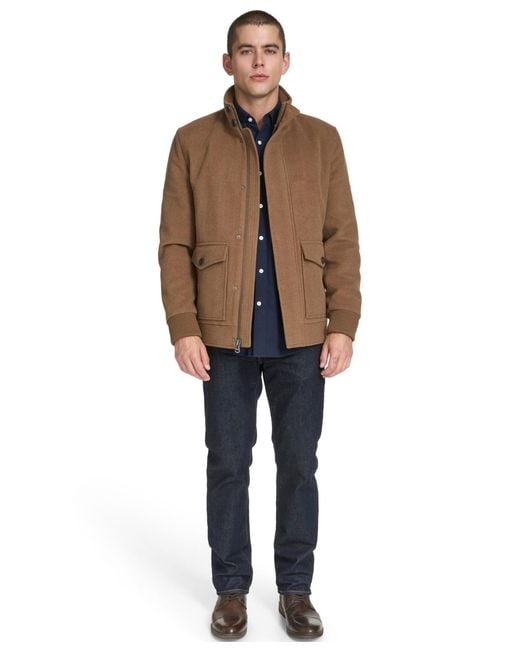 Cole Haan Brown Stand-collar Long-sleeve Bomber Jacket for men