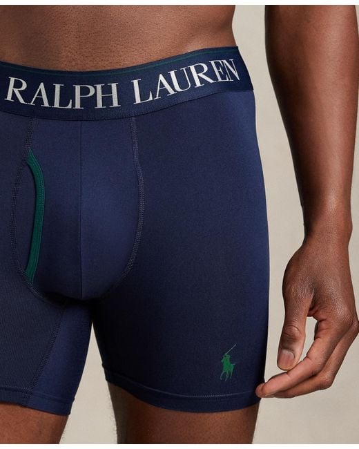 Polo Ralph Lauren Blue 3-pack Cooling Microfiber Elastic Waist Boxer Briefs for men