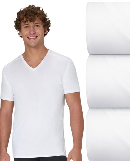 Hanes White 3pk. Ultimate Moves X-temp Performance V-neck T-shirts for men