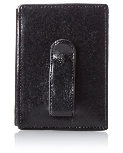 Bosca Black Old Leather Front Pocket Id Wallet for men