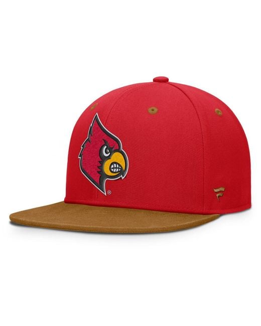 Fanatics Red/brown Louisville Cardinals Nobo Fitted Hat for men
