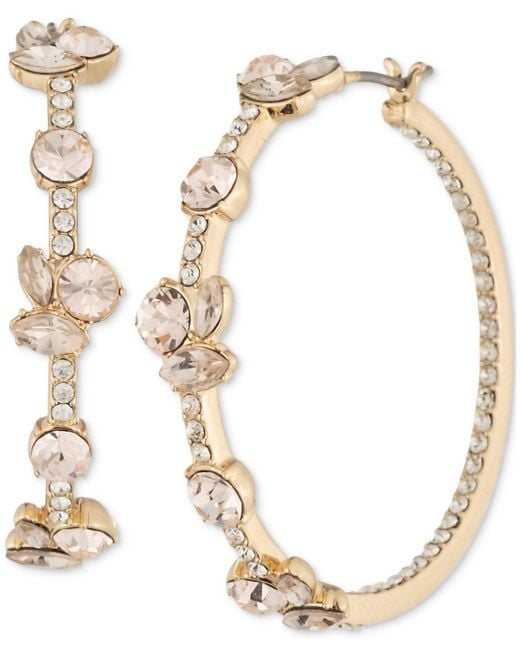Givenchy White Mixed Crystal Hoop Earrings