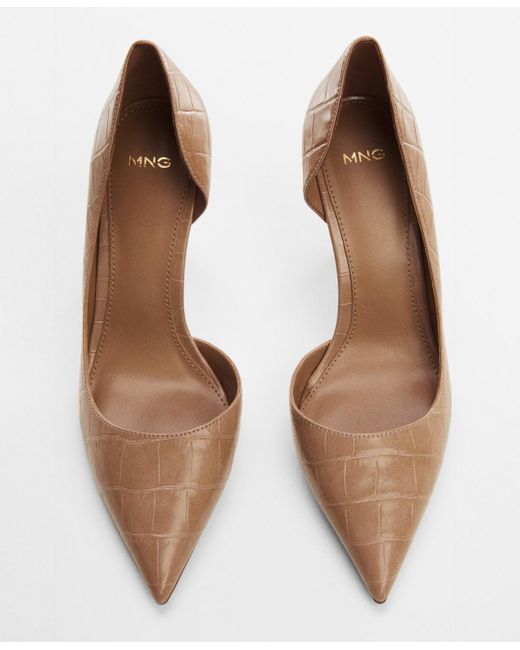 Mango Brown Asymmetrical Heeled Shoes