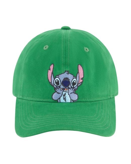 Disney Green Stitch Hands On Face Peek A Boo Embroidery Dad Cap