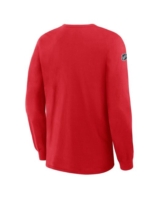 Fanatics Red New Jersey Devils Authentic Pro Property Of Practice Long Sleeve T-shirt for men