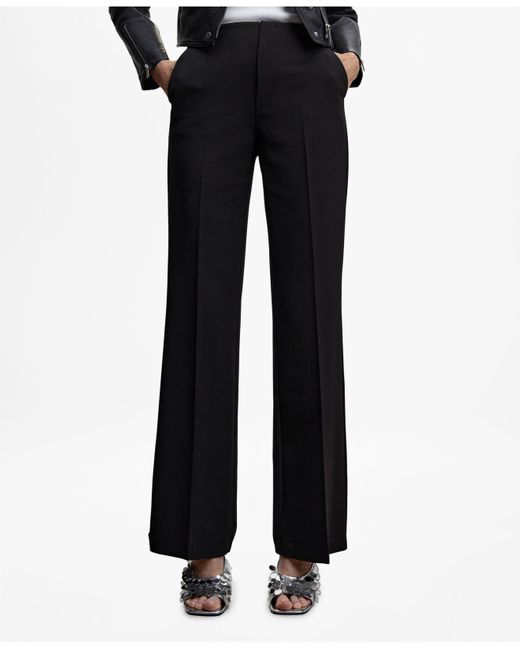 Mango Wide Leg Fluid Pants in Black Lyst