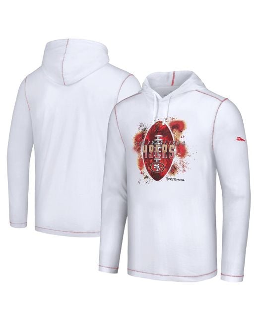 Tommy Bahama White San Francisco 49ers Graffiti Touchdown Pullover Hoodie for men
