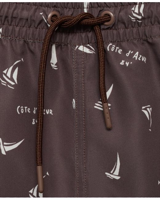 Mango White Sailboat Print Swimsuit for men