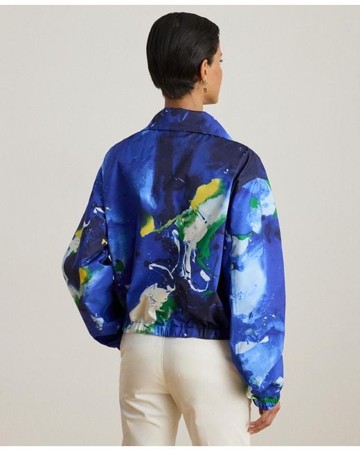 Ralph Lauren Blue Abstract-print Windbreaker Jacket