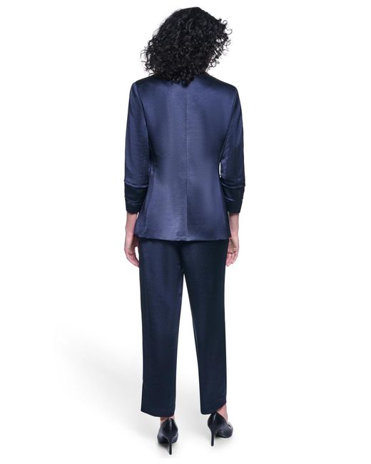 Karl Lagerfeld Blue Collared One-button Jacket
