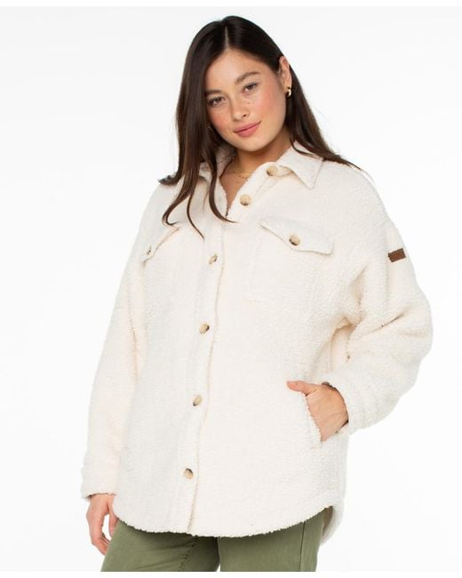 Roxy White Overlander Solid Button-up Jacket