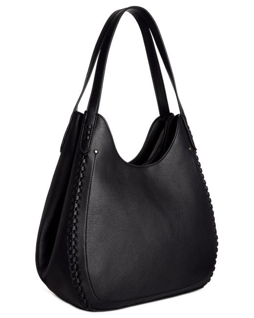 Style & Co. Black Whip-stitch Soft 4-poster Tote