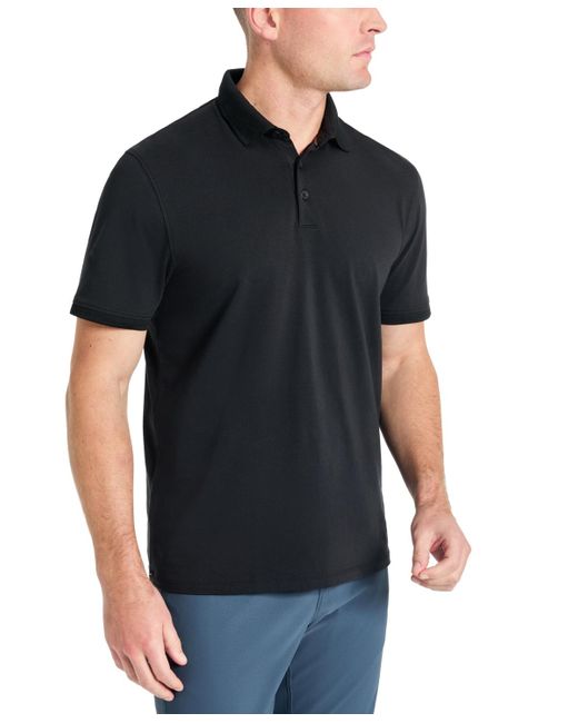 Kenneth Cole Black Solid Button Placket Polo Shirt for men