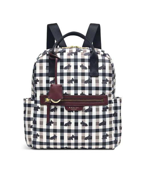 Radley Multicolor Finsbury Park Checked Dog - Medium Zip Top Backpack