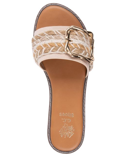 Gc Shoes Brown Devon Grommet Toe Loop Flat Sandals