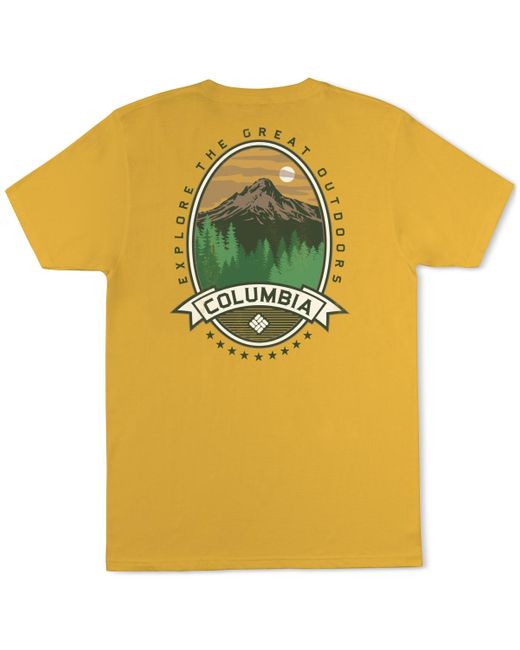 Columbia Yellow Heaven Explore Outdoors Graphic T-shirt for men