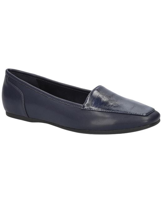 Easy Street Blue Thrill Square Toe Flats