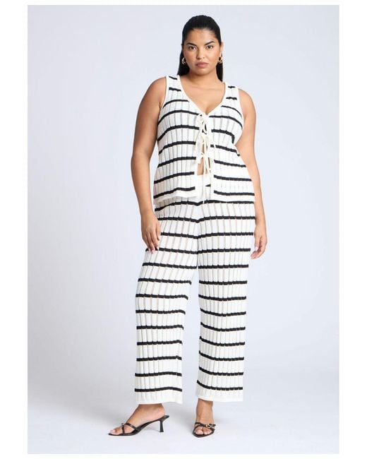 Eloquii White Sweater Pull On Pant