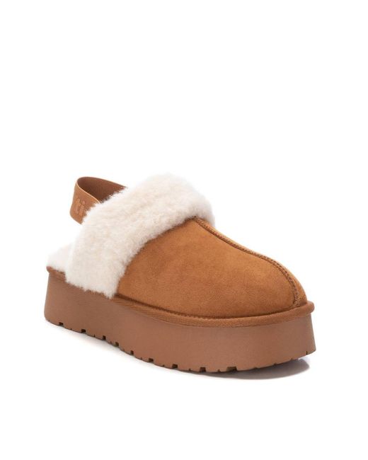 Xti Brown Winter Suede Clogs By