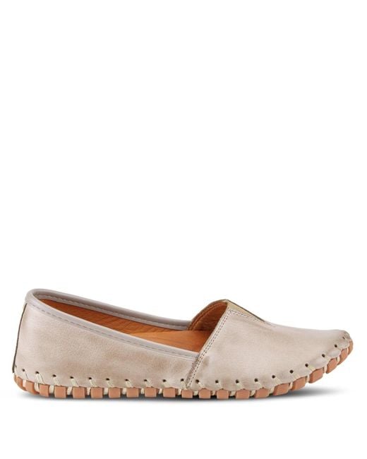 Spring Step Brown Kathaleta Leather Slip-on Comfort Flats